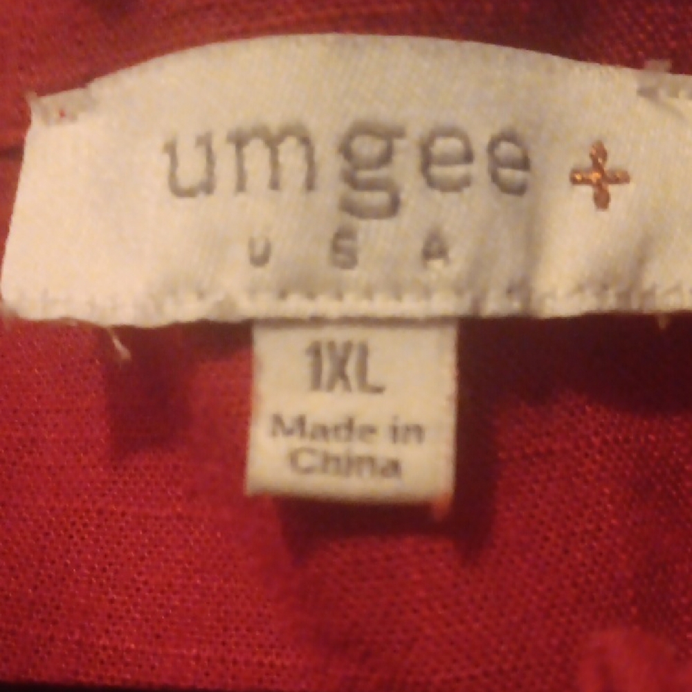 Umgee Red Boho Button-Front Blouse - image 2